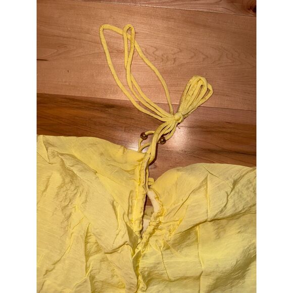 NWT Women's Yellow Tiered Halter Top Maxi Dress - Picture 2 of 5